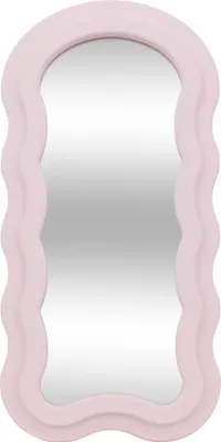 Obrázok produktu pre Zrkadlo s ružovým vlnitým rámom AYNA, 30 x 60 cm