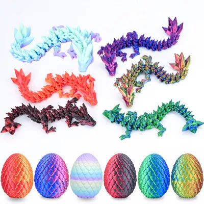 Immagine prodotto di Uova di drago stampate in 3D, 6 pezzi, colorate, giocattolo antistress per bambini