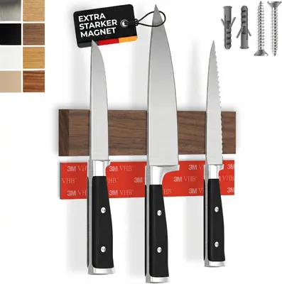 Immagine prodotto di CUCINO – Barra magnetica autoadesiva per la cucina – Noce / 25 cm