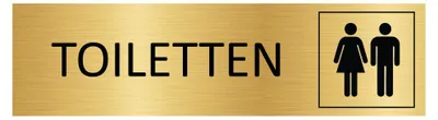 Produktbild von CombiCraft Aluminium Türschild Gold Toiletten 165x45mm mit 3M-Tape