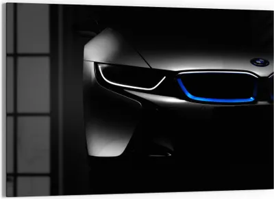 Produktbild von DEQORI Magnettafel Glas 60x40 cm 'BMW i8 Frontalaufnahme' beschreibbar Whiteboard