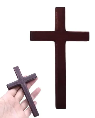 Holzkreuz Wanddekoration 12x7 cm religiös für Wohnzimmer