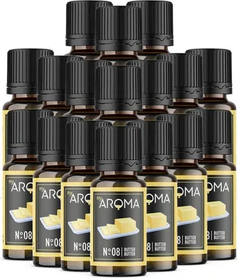 Produktbild von myAROMA flavour drops – Butter 17x10ml, zuckerfreie und kalorienfreie Aromatropfen, vegan, ohne künstliche Farbstoffe, für Küche und Getränke, Nr. 08