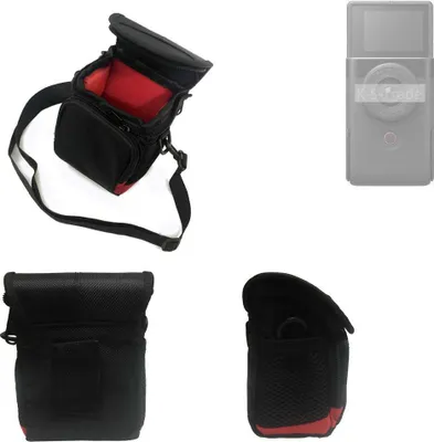 Produktbild von K-S-Trade Kameratasche Fototasche Umhängetasche Schultertasche Zubehör Tasche Schutz Hülle kompatibel mit Canon Power Shot V10 mit Zusatzfach und