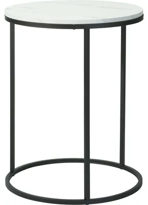 Produktbild von Beistelltische Set 2x Stuck Verona - schwarz/weiss - D40 x H50 cm/D30 x H40 cm - Metall/holz