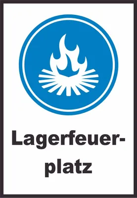 Produktbild von Lagerfeuerplatz Schild A2 Rückseite selbstklebend