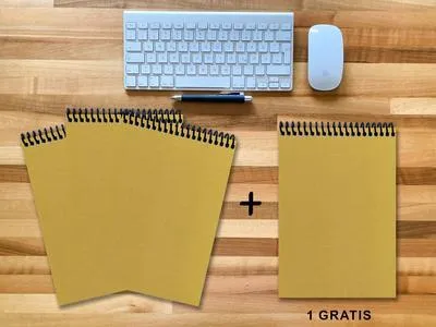 Produktbild von A 4 Notizblock - Set, 3+1 gratis, Luxury 80 Seiten GOLD GMUND SHIMMER, punktiert 5x5mm