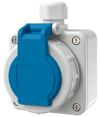 Produktbild von MENNEKES 10863, Typ F, 2P+E, Blau, Weiß, IP68, Universal, 230 V
