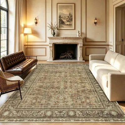 Obrázok produktu pre Vintage koberec do obývačky alebo spálne, 160x230 cm, hnedý