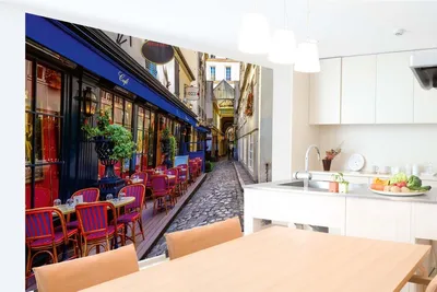 Produktbild von Vlies Fototapete CAFE IN PARIS 375 x 250 cm (inkl. Kleister) - Vlies Tapete, Wandtapete, Wandbilder - Tapete für Wohnzimmer Schlafzimmer, Büro, Küche - Montagefertig