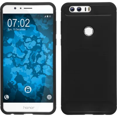 Produktbild von PhoneNatic Case kompatibel mit Huawei Honor 8 - schwarz Silikon Hülle Ultimate + 2 Schutzfolien