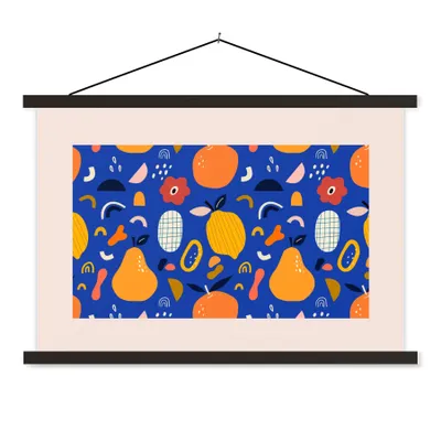 Produktbild von MuchoWow® Textilposter Lebensmittel - Birnen - Zitrone - Obst - Pastell 120x80 cm mit schwarzem Rahmen - Wanddeko