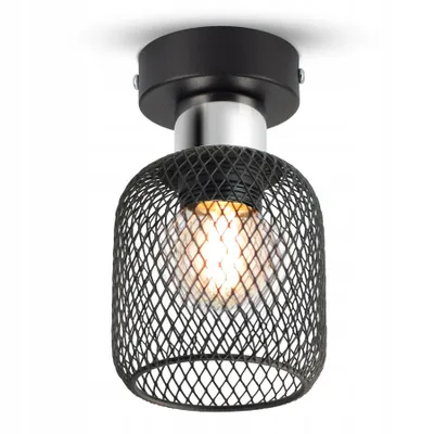 Obrázek produktu pro LUXOLAR - Stropní svítidlo se síťovým loftem černé kovové E27 60 W - Stropní svítidlo do obývacího pokoje, kuchyně - Loft Design