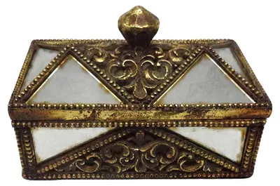 Imagen del producto de Caja para joyas Clayre & Eef, color dorado, de plástico