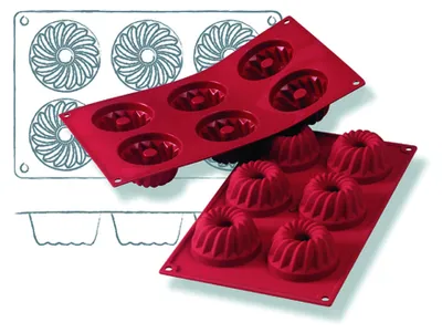 Produktbild von Silikon-Backformen, 295x175x40 - 6 Formen