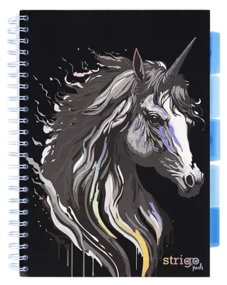 Image de Cahier à spirales A4, 100 pages quadrillées, motif licorne