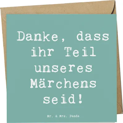 Produktbild von Mr. & Mrs. Panda Glückwunschkarte Spruch Gastgeschenke Märchen - Meeresbrise - Geschenk, Heiraten, Klappkarte, liebevoll handgefertigte Geschenke, anlasskarte, Hochzeit