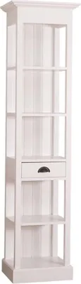 Produktbild von Casa Padrino Landhausstil Regalschrank mit Schublade Weiß 50 x 39 x H. 197 cm - Landhausstil Möbel