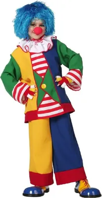 Produktbild von W3634-140 bunt Kinder Clown Kostüm Spaß Anzug Gr.140