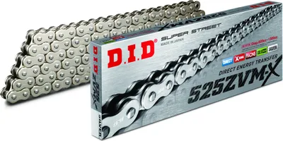 Produktbild von Kette DID X-Ring 525ZVM-X / 108 Nietschloss ZJ silber (5/8 x 5/16 x 10,16)