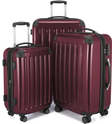 Produktbild von HAUPTSTADTKOFFER - Alex - Koffer-Set 3-teilig, Rollkoffer Trolleys 4 Rollen mit Erweiterung, Handgepäck und Check-In Gepäck für jede Reiseart, TSA,Burgund