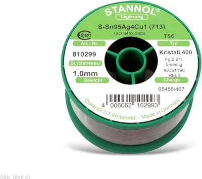 Zdjęcie produktu dla STANNOL Solder Crystal 400 TSC, 1,0 mm, 100 g