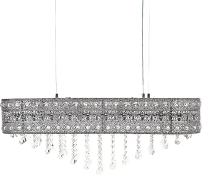 Produktbild von BELIANI Kronleuchter Silber Eisen Chrom-Finish mit Kristallen Beleuchtung Wohnzimmer Esszimmer