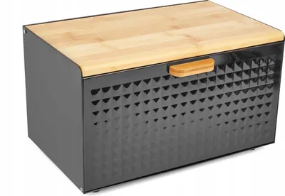 Immagine prodotto di Cestini per pane con coperchio in metallo e bambù 35,5x21,5x21 cm