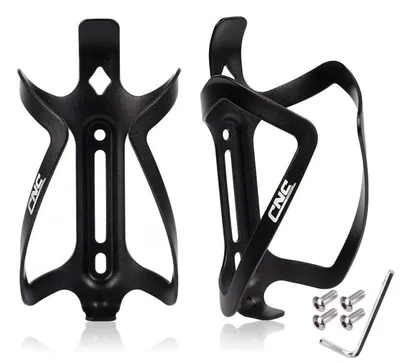 Immagine prodotto di Portabottiglie per bicicletta, confezione da 2, in alluminio nero, per bici da corsa e mountain bike