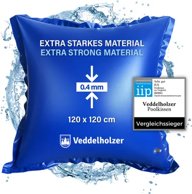 Produktbild von Veddelholzer XXL 120 x 120 cm Luftkissen Poolkissen Winter zur Poolabdeckung. Perfektes Pool Zubehör Pool Wintermittel zur Pool Überdachung, Abdeckung im Winter und bei schlechtem Wetter.