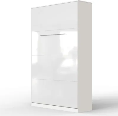 Produktbild von SMARTBett Schrankbett Standard  Weiss/Weiss Hochglanzfront 120 Vertikal