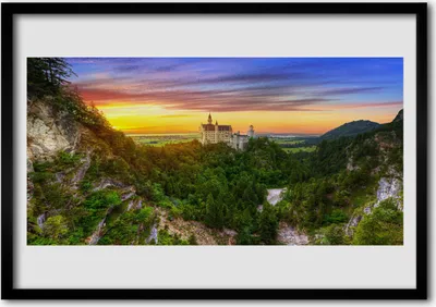 Produktbild von Bild 70x50 MDF-Rahmen Wandkunst Berglandschaft