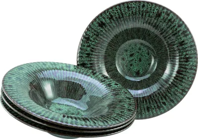 Produktbild von CreaTable, 24978, Allegra Magic Green, Gourmetteller 4-tlg, Steinzeug