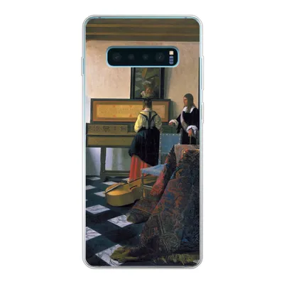 Produktbild von MuchoWow® Handyhülle Schutzhülle Hülle für Samsung Galaxy S10 Plus Die Musikstunde - Johannes Vermeer Silikon Softcase Handy Hülle - Schutzhülle