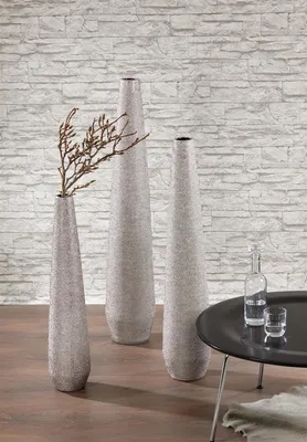 Produktbild von Kaheku Vase Mileno Keramik silber, Durchmesser 22 cm, Höhe 100 cm 748006297