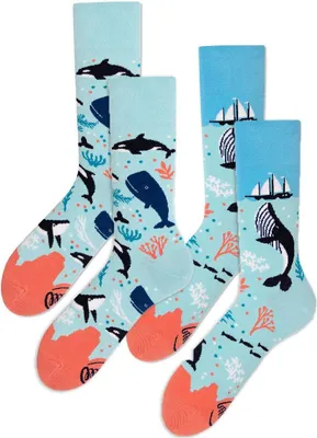 Produktbild von MANY MORNINGS Doppelpack Socken Uni Verschiedene Motive, Größe: Socken:35-38, Farbe:Ocean Life