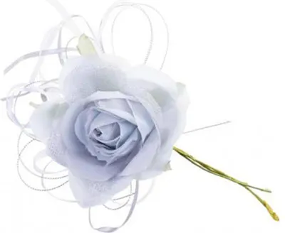 Produktbild von MAGICHOME WEIHNACHTSBLUME, Rose mit Blatt, blau, 18 cm
