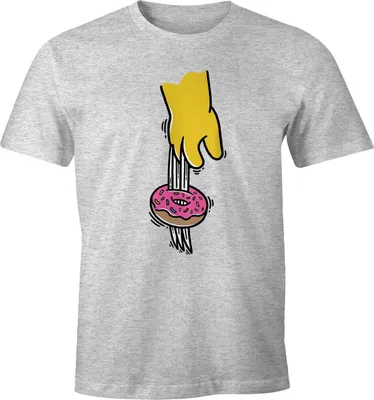 Produktbild von Herren T-Shirt Donut Doughnut Fun-Shirt Moonworks® grau-meliert XXL