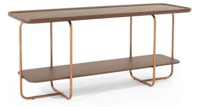 Zdjęcie produktu dla Nowoczesny stolik konsolowy w złotym kolorze z porcelanowym blatem Stylowy