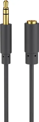 Produktbild von 10X Goobay 97113 Kopfhörer- und Audio- Verlängerungskabel AUX, 3,5 mm 3-pol, slim, 1 m, Schwarz - Klinke 3,5 mm Stecker (3-Pin, stereo) > Klinke 3,5 mm Buchse (3-Pin, stereo)