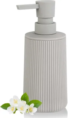 Produktbild von Famanu Handseifenspender aus Kunststoff in Beige - Nachfüllbar für Bad und Küche