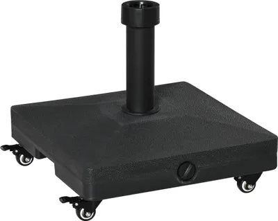 Produktbild von Outsunny Sonnenschirmständer befüllbar bis 20 kg Sonnenschirm mit Roller Schirmständer für Schirmstangen 38/48 mm Sonnenschirmfuß für Garten Terrasse Balkon Schwarz