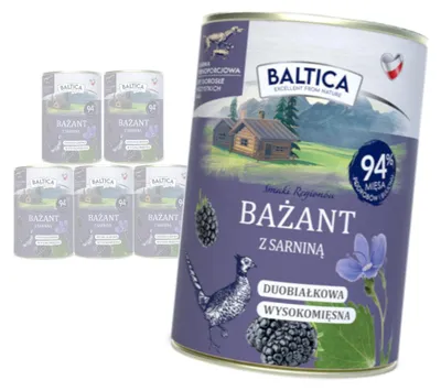 Zdjęcie produktu dla Baltica Bażant z Sarniną 6x400g Duoproteinowa Bezzbożowa Mokra Karma Dla Psa