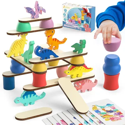 Image de Jouets dinosaures Montessori pour enfants de 1, 2, 3 et 4 ans - Jouets éducatifs pour les enfants de 2 à 4 ans, garçons et filles