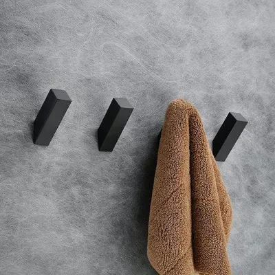 Produktbild von Famanu Handtuchhaken 4er-Pack Wandmontage - Schwarz