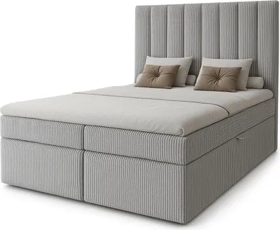 Obrázok produktu pre Hotelová manželská posteľ 160x200 GRETNA - šedá + topper