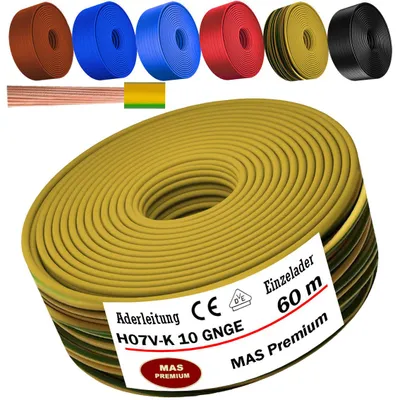 Zdjęcie produktu dla 60 m elastyczny kabel jednożyłowy H07 V-K GNGE 1x10 mm² zielono-żółty