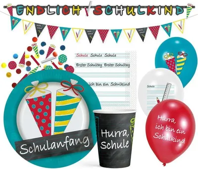 Produktbild von Einschulung Schulanfang Partyset 45-teilig