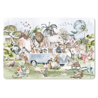 Produktbild von MuchoWow® Mauspad Mousepad Dschungel - Bus - Tiere - Kinder - Pflanzen 27x18 cm - Mousepads - Maus Mat - Pad - Mausunterlage - Büroartikel - Desk Matten