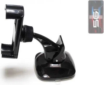 Produktbild von K-S-Trade kompakte Handy-Halterung Windschutzscheibe kompatibel mit Infinix Note 12 5G Armaturenbrett schwarz Autohalterung KFZ Halter